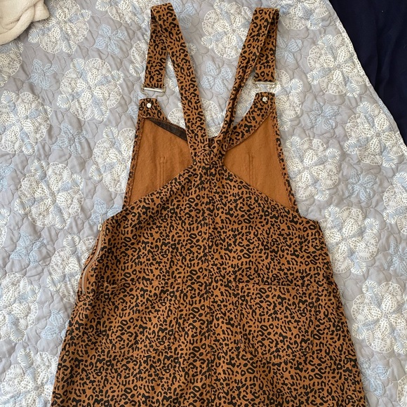 Denim Leopard Print Overall Dress - Picture 5 of 6